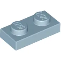 LEGO 250x 1x2 Platen 3023 - Platte stenen in de kleur zandblauw