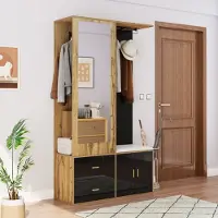 MODFU Witte Spiegelsideboard met Koele Kristallen Handgrepen, Voor Woon- en Eetkamer, 147,5 x 40 x 102 cm