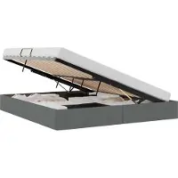 vidaXL Opbergbed met opslag Donkergrijs 180 x 200 cm Stof