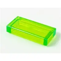 LEGO 1x2 tegels 3069 - 100 stuks, transparant - lichtgroen