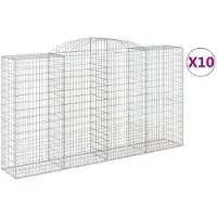 vidaXL Schanskorven 10 st gewelfd 300x50x160/180 cm ijzer