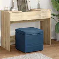Prolenta Maison Exclusive - Voetenbankje, blauw, 41 x 41 x 40 cm, bekleed met stof en gemaakt van spaanplaat