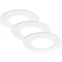 Briloner Di-Ka LED inbouwspot Flat-In, set van 3, wit, Ø 8,5 cm, 5W