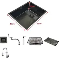 OEM Keukenwastafel, roestvrij staal, model met één kom, 55x40 cm (breedte)