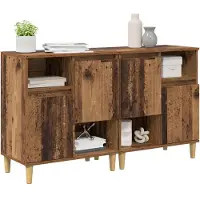 vidaXL Dressoirs 2 st Oud Hout 60 x 35 x 70 cm Bewerkt hout