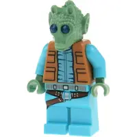 LEGO 1x Minifiguur Star Wars Episode 4/5/6, Greedo, nougatkleurige vest en riem, setnummer 75052, artikelnummer sw0553