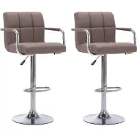 Prolenta Maison Exclusive - 2 barkrukken, taupekleurig, met stoffen bekleding