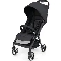 Northix Met één hand opvouwbare kinderwagen met verstelbare rugleuning en kap, reisbuggy, zwart