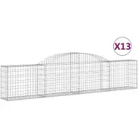 vidaXL Schanskorven 13 st gewelfd 300x30x60/80 cm gegalvaniseerd ijzer