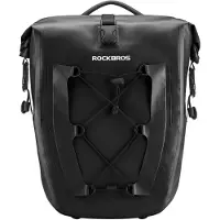 RockBros 1 stuks bagagetas, fietstas voor bagagedrager, 25L-32L, waterdicht, zwart