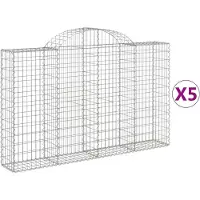 vidaXL Schanskorven 5 st gewelfd 200x30x120/140 cm ijzer