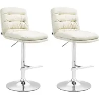 CLP 2x Barkruk Damar - bekleding: stof, frame: chroom - crème kleur