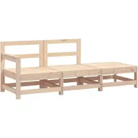 vidaXL 3-delige Loungeset massief grenenhout