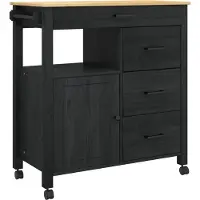 Syfax Keuken Trolley MONZA Zwart 84 x 40 x 88,5 cm Massief Vurenhout