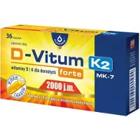 Oleofarm D-Vitum forte Vitamine D en K voor volwassenen. D3 2000 IE, natuurlijke K2 MK-7 75 mcg, 36 capsules. Product van