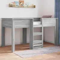 Prolenta Maison Exclusive - Stapelbed voor kinderen, grijze Sonoma-kleur, 90 x 190 cm, gemaakt van houtvezel