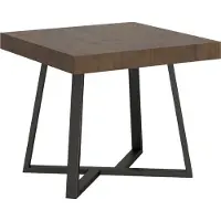 Ityhome - Uittrektafel 90/194x90 cm, poten van notenwood, frame in antraciet