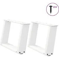Syfax Salontafelpoten 2 st U-vormig 50x(30-31) cm staal wit