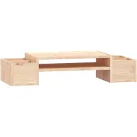 vidaXL Monitorstandaard 70x27,5x15 cm massief grenenhout