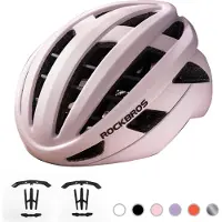 RockBros Fietshelm, geïntegreerde helm, uniseks, maat M (54-58 cm), roze, mat