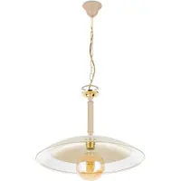 HowHomely - Luna Serie - Hanglamp - Beige - Goudkleurig - Glas