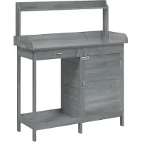 Syfax Oppottafel met kast 110,5x45x124,5 cm massief vurenhout grijs