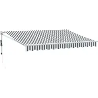 vidaXL Luifel uittrekbaar 3,5x2,5 m stof en aluminium antraciet en wit
