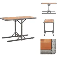 vidaXL Tuintafel, antraciet, polyrotan en massief acaciahout - Tuintafels