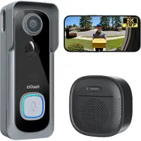 IeGeek Video Doorbell J9 - 2K HD - Eenvoudige Installatie - Live Videogesprek - Mens- en Bewegingsdetectie -Geen Abonnementskosten