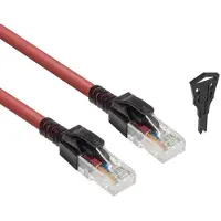 ACT FB5503 U/UTP CAT6A LSZH Patchkabel | Vergrendelbaar | Snagless| RJ45 Connectoren | Rood | 3 meter