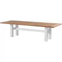 Hartman Tuintafel Heron Royal White Frame Natural Rustic Teak Top 300 x 100 cm