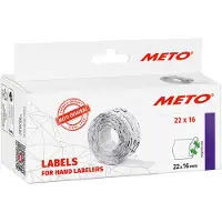 Meto 9506158 - White - Price tag - Removable - 22 x 16 - Paper - 22 mm