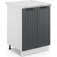 Vicco Keukenonderkast Fame-Line Antraciet landhuis 60 cm , WB Marmer, Model 46482