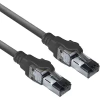 ACT FB4901 S/FTP CAT6A IDC 4PPoE / PoE++ 100W LSZH Patchkabel | Snagless | RJ45 connectoren | Zwart | 1 meter