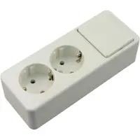 Berker Opbouw combinatie wandcontactdoos (wcd) RA 2-voudig + wisselschakelaar polarwit