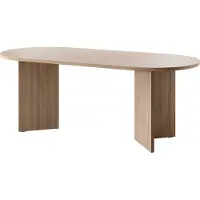 Selsey Eettafel Philipa ovaal | Design spaanplaat naturel 204x90x75 cm eettafels | NADUVI