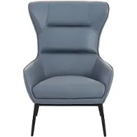 Vente-unique Grijze buffelleren fauteuil DINNIA