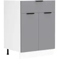 VCM Fasola keuken onderkast 60 cm 2 deuren, 1 lade antracietgrijs, wit.
