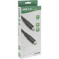 InLine 35703A USB 3.2 Gen.1x2 kabel, USB Type-C stekker/stekker, zwart, 3 meter