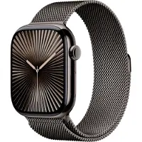 Apple Watch Series 10 4G 46mm Titanium Zwart Milanese Band S/M