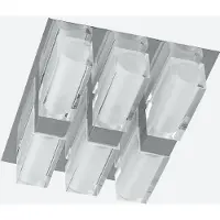 Luxera Wandlamp CASIUS, 6xG9/33W, zilver/mat glas, afmetingen: L: 26,8 cm, B: 21,8 cm, H: 7,5 cm, fitting: G9