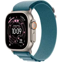 Apple Watch Ultra 3 Cellular 49mm Natural Titanium Case with Light Blue Alpine Loop - Small