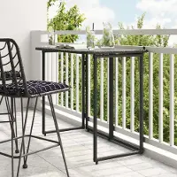 Prolenta Maison Exclusive - Opklapbare tuintafel, zwart, 90x51x75 cm, polyrotan