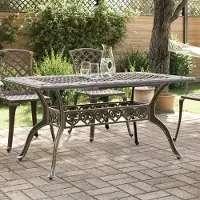 Prolenta Maison Exclusive - Tuintafel, bronskleurig, 150x90x72 cm, aluminium gietwerk