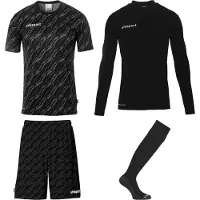 Uhlsport Progressive Keeperstenue Pack Kids Zwart