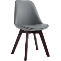 CLP Stoel Manado, bekleding van kunstleer met zitkussen en houten poten. Frame: grijs. Framekleur: walnoot