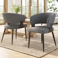 OKWISH Eetkamerstoel 59 X 46,5 X 81,5 Cm - Set Van 2 Met Ergonomische Gebogen Rugleuning - Voor Eetkamer En