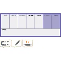 Nobo Mini Magnetisch whiteboard Weekagenda Wandmontage 1904048 Gelakt staal 360 x 140 mm Paars, wit