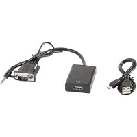 Lanberg AD-0021-BK video kabel adapter 0,2 m HDMI Type A (Standaard) VGA (D-Sub) Zwart