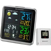 Bresser ClimaTemp TB Weerstation – Kleurendisplay – Binnen & Buiten Temperatuur – Luchtvochtigheid – Weersvoorspelling – DCF Klok – Alarmfunctie – Adapter inbegrepen